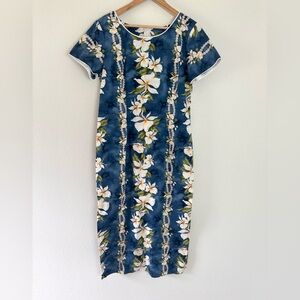 Vintage Jade Fashions Hawaiian Dress MuuMuu L